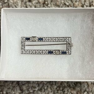14k white gold antique  Rectangular Brooch